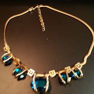 Gorgeous blue and clear crystal statement